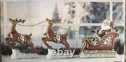 Santa In Sleigh With 2 Reindeers Christmas Decoration