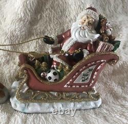 Santa In Sleigh With 2 Reindeers Christmas Decoration