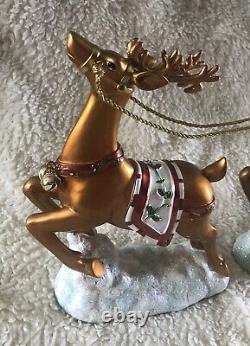 Santa In Sleigh With 2 Reindeers Christmas Decoration