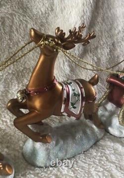 Santa In Sleigh With 2 Reindeers Christmas Decoration