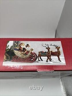 Santa In Sleigh With 2 Reindeers Christmas Decoration