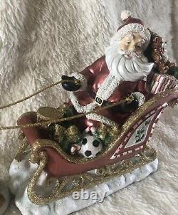 Santa In Sleigh With 2 Reindeers Christmas Decoration