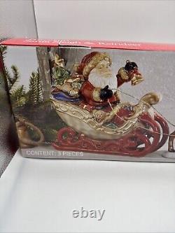 Santa In Sleigh With 2 Reindeers Christmas Decoration