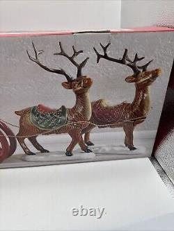 Santa In Sleigh With 2 Reindeers Christmas Decoration