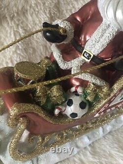 Santa In Sleigh With 2 Reindeers Christmas Decoration