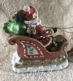 Santa In Sleigh With 2 Reindeers Christmas Decoration