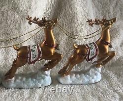 Santa In Sleigh With 2 Reindeers Christmas Decoration