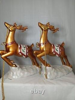 Santa In Sleigh With 2 Reindeers Christmas Decoration Costco Brand