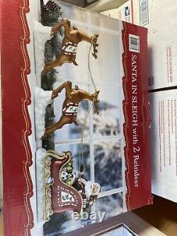 Santa In Sleigh With 2 Reindeers Christmas Decoration Costco Brand 913595
