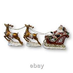 Santa In Sleigh With 2 Reindeers Christmas Decoration Costco Exclusive