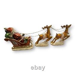 Santa In Sleigh With 2 Reindeers Christmas Decoration Costco Exclusive