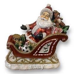 Santa In Sleigh With 2 Reindeers Christmas Decoration Costco Exclusive