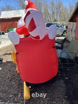 Santa In Sleigh With Reindeer 8ft Long Gemmy Inflatable