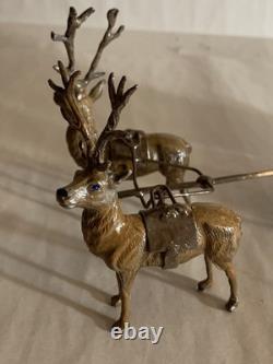 Santa In Sleigh with Bag Of Presents reindeer Barclay Manoil Jags Toy Conversion