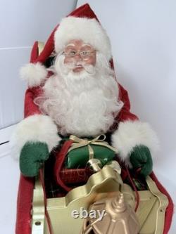 Santa On Sleigh Vintage 1998 Christmas Holiday Creation Animated And Music