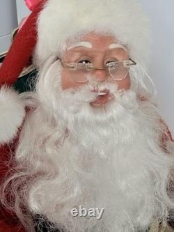 Santa On Sleigh Vintage 1998 Christmas Holiday Creation Animated And Music