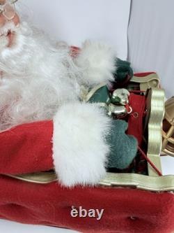 Santa On Sleigh Vintage 1998 Christmas Holiday Creation Animated And Music