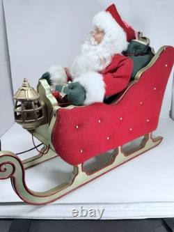 Santa On Sleigh Vintage 1998 Christmas Holiday Creation Animated And Music