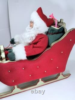 Santa On Sleigh Vintage 1998 Christmas Holiday Creation Animated And Music