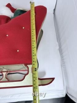 Santa On Sleigh Vintage 1998 Christmas Holiday Creation Animated And Music