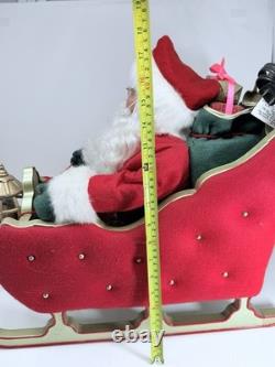 Santa On Sleigh Vintage 1998 Christmas Holiday Creation Animated And Music