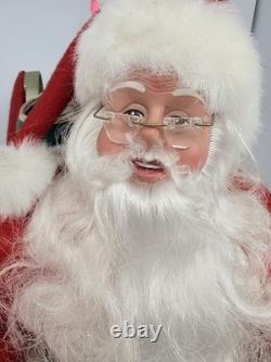 Santa On Sleigh Vintage 1998 Christmas Holiday Creation Animated And Music