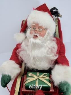 Santa On Sleigh Vintage 1998 Christmas Holiday Creation Animated And Music