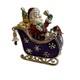 Santa On Sleigh With Reindeer Christmas Trinket Box Enamel Swarovski