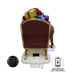 Santa Riding Sleigh with Reindeer Christmas Decoration LED Lighted Tabletop