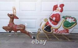 Santa & Sleigh & 1 Reindeer Blowmold Generel Foam Products VTG USA LOCAL PICKUP