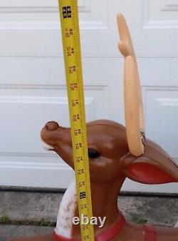 Santa & Sleigh & 1 Reindeer Blowmold Generel Foam Products VTG USA LOCAL PICKUP