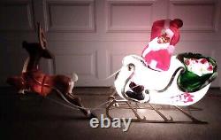 Santa & Sleigh & 1 Reindeer Blowmold Generel Foam Products VTG USA LOCAL PICKUP