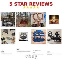 Santa Sleigh Christmas Metal Sign, Rustic Winter Wall Decor With Reindeer