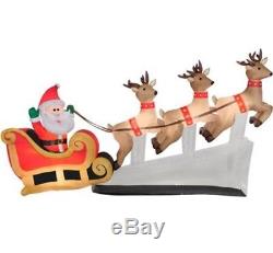 Santa Sleigh Reindeer 6' Floating Airblown Inflatable Christmas Prop Decoration