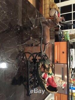 Santa Sleigh & Reindeer Cast Iron Toy