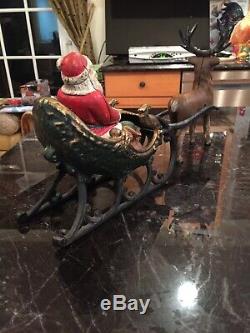 Santa Sleigh & Reindeer Cast Iron Toy