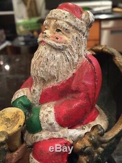 Santa Sleigh & Reindeer Cast Iron Toy