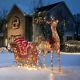 Santa Sleigh Reindeer Decor Outdoor Christmas Decorations Yard 6 Ft Foot Pre-lit