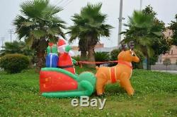 Santa Sleigh Reindeer Inflatable Christmas Decoration Home Mall