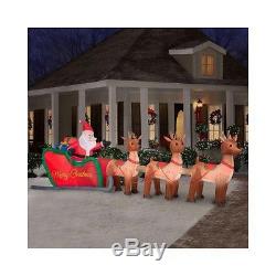 Santa Sleigh Reindeer Inflatable Christmas Decorations Outdoors Season Holiday