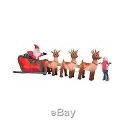 Santa Sleigh Reindeer Inflatable Christmas Decorations Outdoors Season Holiday