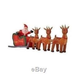 Santa Sleigh Reindeer Inflatable Christmas Decorations Outdoors Season Holiday