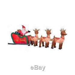 Santa Sleigh Reindeer Inflatable Christmas Decorations Outdoors Season Holiday