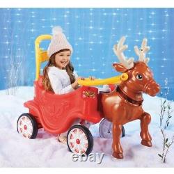 Santa Sleigh Reindeer Ride On Toy Toddler Christmas Kids Boys Girls Xmas Indoor