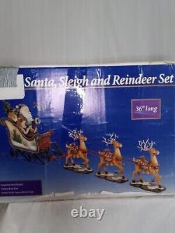 Santa Sleigh Reindeer Set Figures