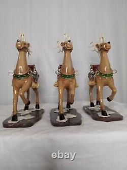 Santa Sleigh Reindeer Set Figures