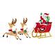 Santa Sleigh Two Reindeers 8.5 Ft Led Light Colorful Christmas Outdoor Decors