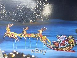 Santa Sleigh With 3 Reindeer Yard Art Lights in Motion or Steady