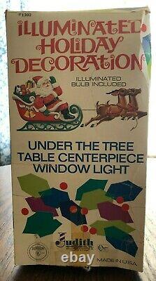 Santa Sleigh and 2 Reindeer Tabletop Blow Mold by Empire 24 with Original Box