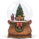 Santa Sleigh And Reindeer Christmas Tree Snow Globe, Glittering Snowflakes, F